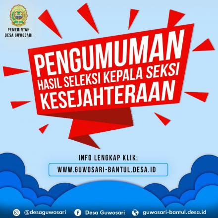 PENGUMUMAN HASIL SELEKSI CALON KEPALA SEKSI KESEJAHTERAAN